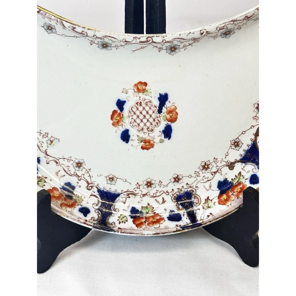 Westbourne England Porcelain Bone Plate Imari Pattern Platter Antique C‎ 1800's